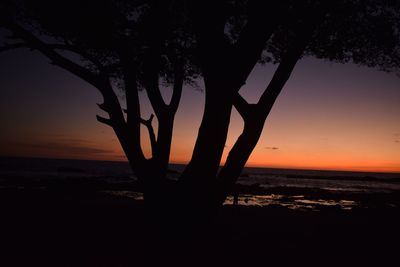 Scenic view of sea against sky at sunset