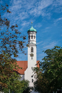 Low angle view of lighthouse against sky