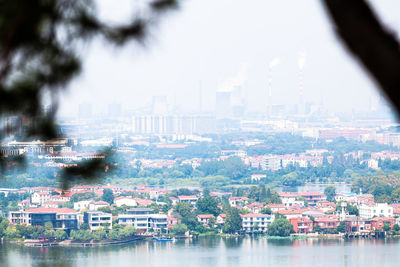 View of river in city