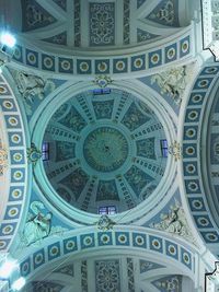 Low angle view of ornate ceiling in building