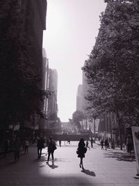 Woman walking in city