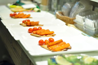 Close-up of food in plate on table