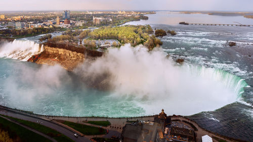 High angle view of city