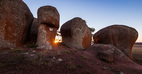 Rock formation in sunlight