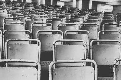 Full frame shot of empty chairs