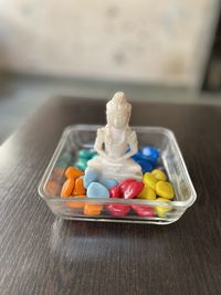 Close-up of candies on table