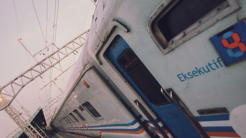 View of train on road