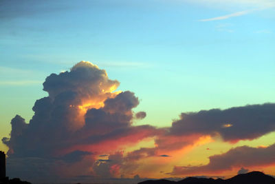 Low angle view of sky during sunset