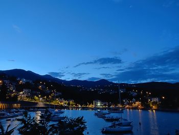 Scenic view of sea against sky at night