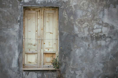 Closed door of old building