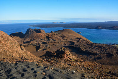 Scenic view of sea against blue sky