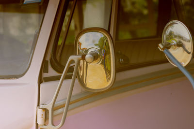 Close-up of beer glass window