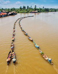 High angle view of beach