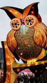 Low angle view of multi colored lanterns