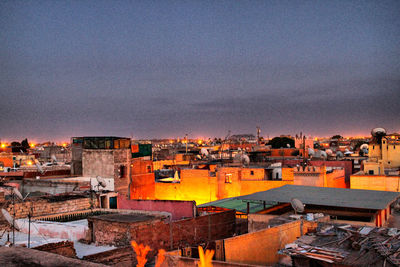 High angle shot of townscape