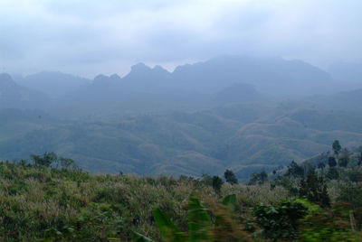 Scenic view of mountains against sky