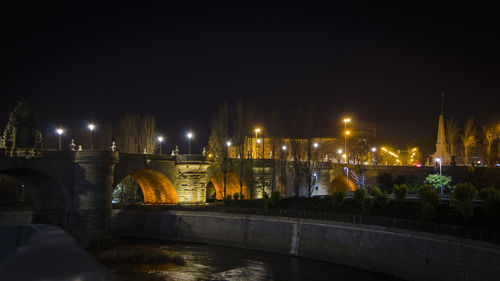 Illuminated city at night