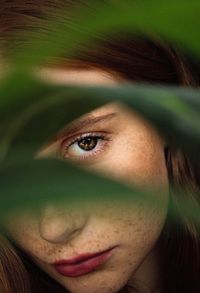 Close-up portrait of young woman