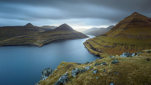 Scenic view of mountains against sky