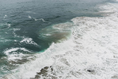 High angle view of sea waves