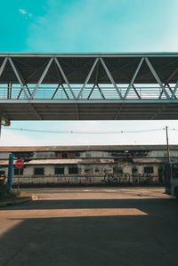 View of railroad station platform against sky