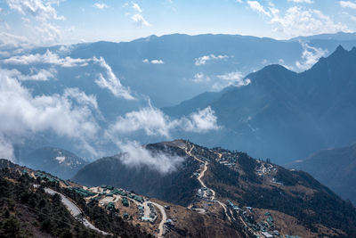 Scenic view of mountains against sky