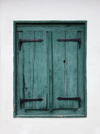 Closed door of old building