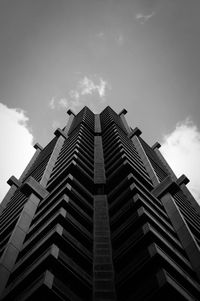 Low angle view of modern buildings against sky