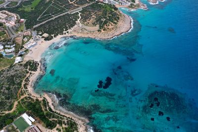 High angle view of beach