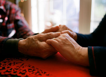 Close-up of couple hands