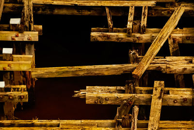Stack of logs at construction site