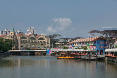 Clarke quay and riverside point, singapore. famous destination for its shops, bars and restaurants.