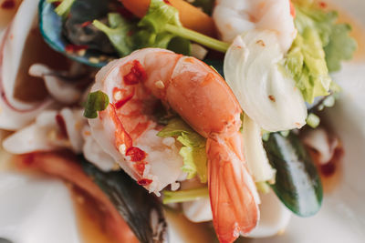 Close-up of meal served in plate