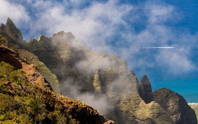 Scenic view of rocks against sky