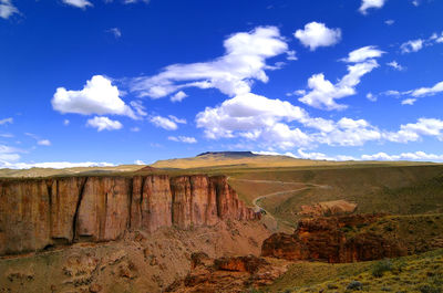 View of landscape against cloudy sky