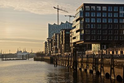 Commercial dock at dusk