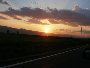 Country road at sunset