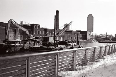 Industrial building against sky in city