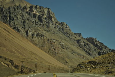 Scenic view of mountains against clear sky