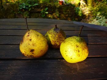 Close-up of fruits on table