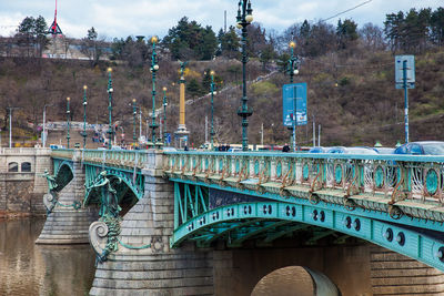 Bridge over river in city