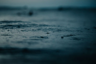 Surface level of beach against sky