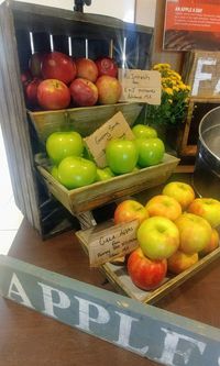High angle view of fruits and vegetables on table