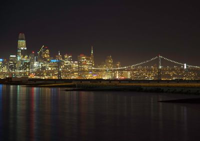 Illuminated city at night