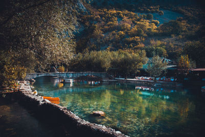 Scenic view of bridge over lake