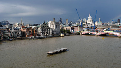 Mid distant view of st paul cathedral against sky