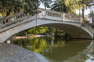 Arch bridge over river