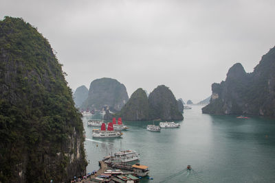 View of boats in sea