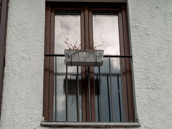 Low angle view of window on building