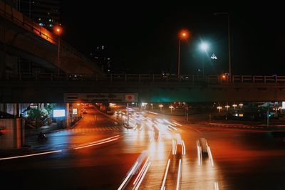 Traffic on road at night